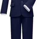 Visaccy Boys Suits Slim Fit Dress Clothes Ring Bearer Outfit (18 Years, Blue)