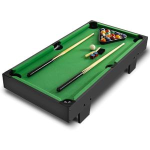 36 inch Mini Pool Table, Portable Pool Arcade Game Table for Living Room, Equipped with Cue Sticks, Chalk, Brush and Tripod, Perfect for Home Entertainment