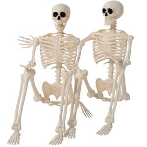 JOYIN 2PCS 36" Halloween Skeleton Decor, 3FT Full Body Stayable Movable Joints, Posable Hanging Skeletons for Halloween Decoration, Yard, Graveyard, Haunted House Props, Spooky Scene Party Favor