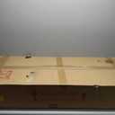 DisplayGifts 42" Electric Guitar Display Case Cabinet Shadow Box with Guitar Hanger Stand, Lockable UV Protection Red Felt Interior with Mahogany Finish Frame