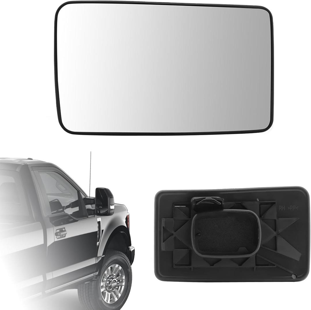 Lower Passenger Side Mirror Glass Assy Replacement for For Ford F150 F250 F350 F450 F550 2008-2016 Super Duty Pickup Truck - Right Side Rear View Mirrors W/Backing Plate for F250 Accseeories
