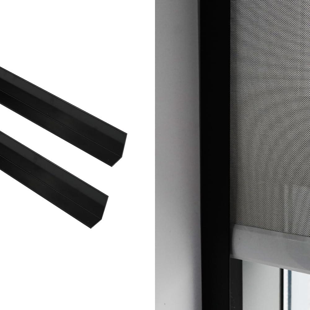 Light Blockers Blackout Side Tracks, PVC Blackout Side Strips for Window Shades and Blinds, Light Blocking Strips for Bedroom 2 Pcs(Black, 58")