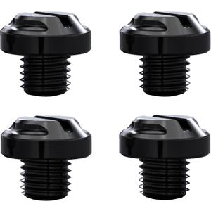 4pcs CNC Motorcycle Mirror Hole Plugs Screws Bolts 2 Regular+2 Reverse M10x1.25 (black, M10>2 Regular + 2 Reverse)