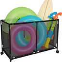 Version 2 Metal Pool Storage bin,Poolside Storage Organizer,Holder for Outdoor, Pool, Patio, Garden,Organizer for Toys, Floats, and Swimming Equipments,2-Size (LARGE)