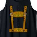 Lederhosen Costume Oktoberfest German Festival Lederhosen Tank Top, Small
