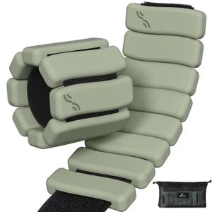 Sportneer Ankle & Wrist Weights Set of 2 (1LB/2LB Each) for Women Men Comfortable Arm Leg Weight for Pilates, Running, Walking, Workout, Yoga, Water Aerobics, Pool Exercises (Dusty Matcha)