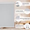 ChrisDowa Cordless Blackout Roller Shades for Windows, Thermal Insulated UV Protection Pull Down Shades, Total Blackout Window Blinds for Home, Office, Bedroom, Door (58" W x 72" H, Grey)