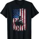 Rodeo Cowboy Western USA Flag Cowboys T-Shirt