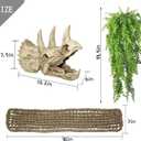 Tfwadmx Large Reptile Dinosaur Skull Decor, Bearded Dragon Tank Accessories, Lizard Hammock Hanging Plant Decor, Tank Decor for Bearded Dragons, Lizards, Chameleons, Geckos, Snakes(3Pcs)