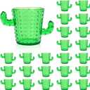 ZZYFGH Plastic Cactus Shot Glasses(Set of 24), 2 Oz Green Cute Cactus Tequila Glasses for Western, Bachelorette, Cinco de Mayo, Tequila, Fiesta Themed Party Supplies