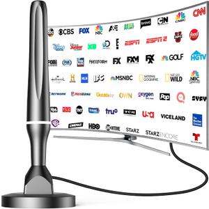 TV Antenna for Smart TV Indoor,Digital Antenna for Local Channels，360 Degree Long Range Signal Reception, 4K 1080P HD Digital Antenna, Easy Install for Local TV Channels