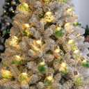 Christmas Tree Snow Globe String Lights 6.56 FT 10 LED Xmas Light Balls with 5 Christmas Figurines Constant Vintage Decor Lighting for Indoor Outdoor Xmas Party Decoration(Green)