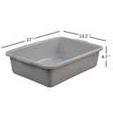 Ggbin Plastic Dish Tubs, Commercial Bus Box/Wash Basin Tote Box, 3-Pack (Grey, 13L)