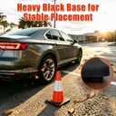 Heavy Duty Safety Cones 18in High Vis Reflective Stripe, Non-Slip Weighted Rubber Base, Portable Road Marker Cones for Parking, Driveway, Road & School Safety 4Pack