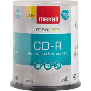 Maxell 648200, Premium Quality Noise free Surface Playback Recordable CDs 700Mb Storage 2x to 48x, Write Speed 80 minutes - Blank CDs, CD Storage & Reusable Spindle Case Holder 100 Pack