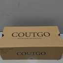 Coutgo Womens Mary Jane Chunky Low Heels Closed Square Toe Ankle Strap Pumps Wedding Party Dress Shoes (8.5, Coffee)