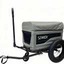 Bike Cargo Trailer&Hand Wagon,100 lbs Load Capacity, Heavy-Duty Bicycle Wagon Cart, Foldable Compact Storage & Quick Release with Universal Hitch, 16" Wheels