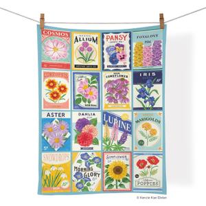 WerkShoppe Seed Packets 100% Cotton Tea Towel