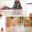 36PCS Christmas Tree Fence Decorations, White Small Plastic Picket Fence Panels, Xmas Indoor Outdoor Gate for Tree Weeding Party Garden Home Decorations (Assembly Needed)