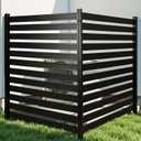 2 Panels No Dig Metal Privacy Fence Screen, 42" H x 38" W Outdoor Air Conditioner Fence, Trash Can Privacy Fence for Pool Equipment Enclosure, Decorative Garden Backyard