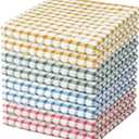 Nialnant 8 Pcs Kitchen Dish Rags,100% Cotton Soft Absorbent Quick Drying Dish Cloths for Kitchen,Washing Dishes,Cleaning rags-11 x 11In (Red+orange+teal+dark Green)