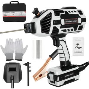 Handheld Welder Machine, 110V Portable ARC Welding Machine with IGBT Inverter 6 Variable Current Adjustment 20-120Amp Welding Output Portable Welder Handheld for 1/16"-1/8" All Size Welding Rod (Gray)