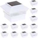 GreenLighting Standard #1 Solar Post Cap Lights Fits 4x4 Nominal Wood, 4x4 PCV/Vinyl Posts, Outdoor Fence Solar Powered Light, Landscaping, Deck, Garden, Includes Flush Mount Adapter White 12 Pack