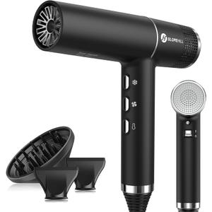 slopehill Hair Dryer with Unique Brushless Motor | Intelligent Fault Diagnosis | Innovative Microfilter | Oxy Active Technology | Led Display (Black)