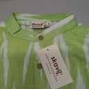 SKAVIJ Men's Pure Cotton Printed Kurta Pajama Set Ikat Design Casual Ethnic Dress (Lime Green, S)