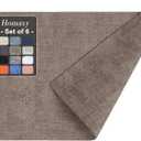 Homaxy Faux Leather Heat Resistant Placemats for Dining Table Set of 6, Waterproof Wipeable Washable PU Table Mats, Easy to Clean Anti-Slip Place Mats, 11.8" x 17", Dark Brown
