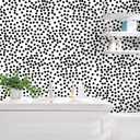 17.3x480 Black and White Polka-Dot Wallpaper Self-Adhesive Contact Paper Moire Dot Peel and Stick Decorative Wallpaper Spots Contact Paper for Walls Bedroom Living Room Nurseryls