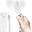JISULIFE Handheld Fan with 4500 mAh Powerbank Max 37 Hours Runtime, Pocket Portable Battery Operated or USB Powered Folding Personal Fan, 3 Speeds, Gifts for Women Men Kids Gift for Festival-White