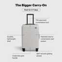 Away Bigger Carry-On Luggage, Lightweight Hardside Large Suitcase with Spinner Wheels, TSA Lock, Airline Approved, Cloud Gray, Standard