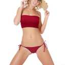 Geyoga 6 Pieces Strapless Bandeau Bras, Seamless Bralettes Stretchy Non Padded Tube Tops for Women (XX-Large, Black, Purple, Lake Blue, Purplish Red, Navy Blue, Burgundy)