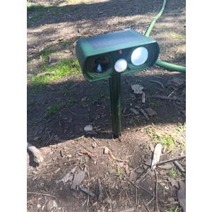Solar Ultrasonic Animal Repellent,Squirrel Deer Skunk Raccoon Rabbit Deterrent with Motion Sensor & Ultrasonic Waves for Garden Yard