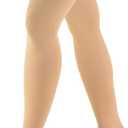 Truform 15-20 mmHg Compression Stockings for Men and Women, Thigh High Length, Dot Top, Open Toe, X-Large (Beige)