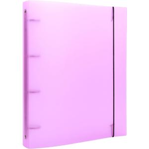 2 x A4 4-Holes Round Ring View Binders Plastic Cover, Refillable Notebook Journal Binder File Folder, Loose Leaf Sheet Protector/DIY Scrapbooking/Binder Cover Protector (Purple)