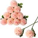 CCINEE 12Pcs Artificial Flowers Chrysanthemum Ball, Silk Floral Arrangement Fake Flowers Bouquet Long Stem Hydrangea for Home Office Coffee House Parties and Wedding Decor (Pink)