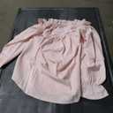 Womens Cotton Ruffle Shirt (Small, Pink)