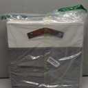 Collapsible Fabric Storage Cube Bins with 2 Reinforced PU Handles, Foldable Storage Organizer Baskets for Closet, Shelves, Living Room | 13"x13"x13", Pack of 4, Gray & White