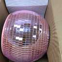 NPW Pink Disco Ball Ice Bucket Mirrored Cocktail & Champagne Ice Bucket for Parties, Girls Night & Bachelorette 
