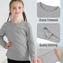 Resinta 6 Pack Cotton Girls Long Sleeve Shirts Toddlers Cotton Long Sleeve Tees Basic Crewneck Tops for Girls Daily Wear (L)