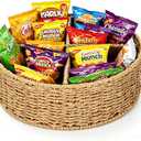 Snack Bar Organizer,Snack Organizer for Pantry Shelf with 4-Compartment Dividers,Rattan Removable Partition Pantry Snacks Organizers and Storage Bin for Storing Chips,Cookies,Popcorn and More