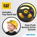 Kid Trax 6V CAT Frontloader Ride-On Toy for Kids, Ages 18-36 Months, Max Weight 44 lbs, Easy Push Button Drive System and Pull Front Bucket Lever, Includes Toy Hard Hat