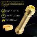 UR3008A 1/2 Inch Push-to-Connect Slip Coupling, Brass Plumbing Fitting for PEX, CPVC, Copper Pipes, 200°F/400 PSI