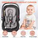 Infant Carseat Insert, 2-in-1 Reversible Baby Car Seat Cushion for Newborn Toddler Head & Body Support Car Seat Pad for Carseats, Strollers, Swings, Bouncers(Black)