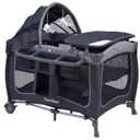Pamo Babe Baby Playard with Canopy, Portable Crib with Changing Table (Light Grey)