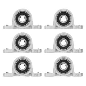 uxcell 6 Pcs KP08 Pillow Block Bearing 8mm Bore Zinc Alloy Inner Ball Mounted Bearing Block Insert Bearing Self-Alignment