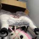 JoJoPooNy Ride on Horse Toy, Kids Ride on Toy for 6-14 Years Old, Premium Riding Horse Plush Animal Toy, Walking Horse Toy with Wheels (36 Inch Height)