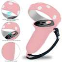 JYMEGOVR for Oculus Quest 2 Silicone Cover, Protective Cover Accessories for Meta VR, Multi Colors Soft Shell Skin, Controller Grips & Face Cover Set (Pink)
